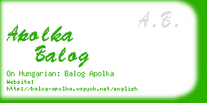 apolka balog business card